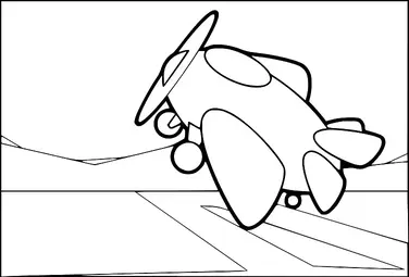 Ein kleines Flugzeug startet von einer Landebahn mit Bergen im Hintergrund. Die Perspektive suggeriert eine Nahaufnahme des Aufstiegs des Flugzeugs. Der Himmel erscheint klar, was auf einen sonnigen Tag hindeutet. Der Fokus liegt auf der Bewegung des Flugzeugs und seiner Umgebung.